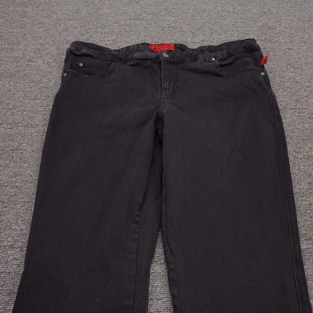 TRIPP NYC Jeans Womens 20S Black Dark Wash High Rise Straight Denim Plus 40x27